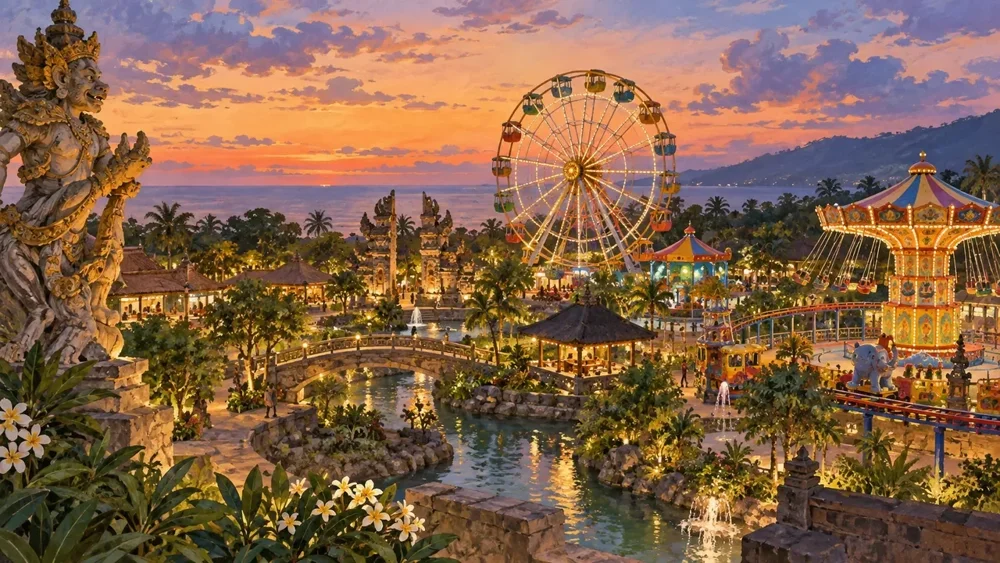 Painterly view of Krisna Funtasticland in Bali