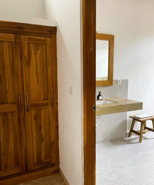 2.4 ... and a wooden wardrobe to hang your cloth and store your valuables in the safe