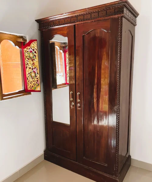 2.4 ... and a wooden wardrobe with full body mirror