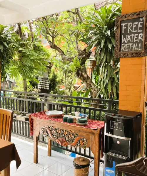 Free drinking water refill station for Kubu Elsa Bali guests